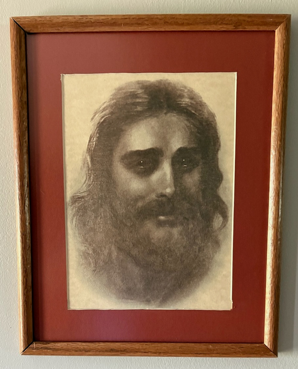 Vintage Jesus of Nazareth Print Picture Wall Decor Christian 12 x 15